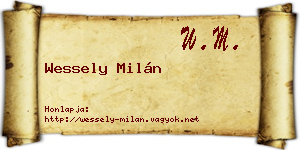 Wessely Milán névjegykártya